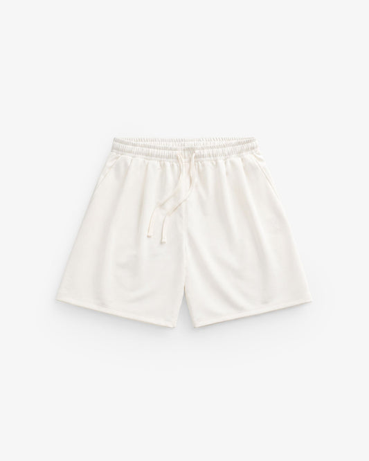 PLEATED SWEATSHORTS CREME