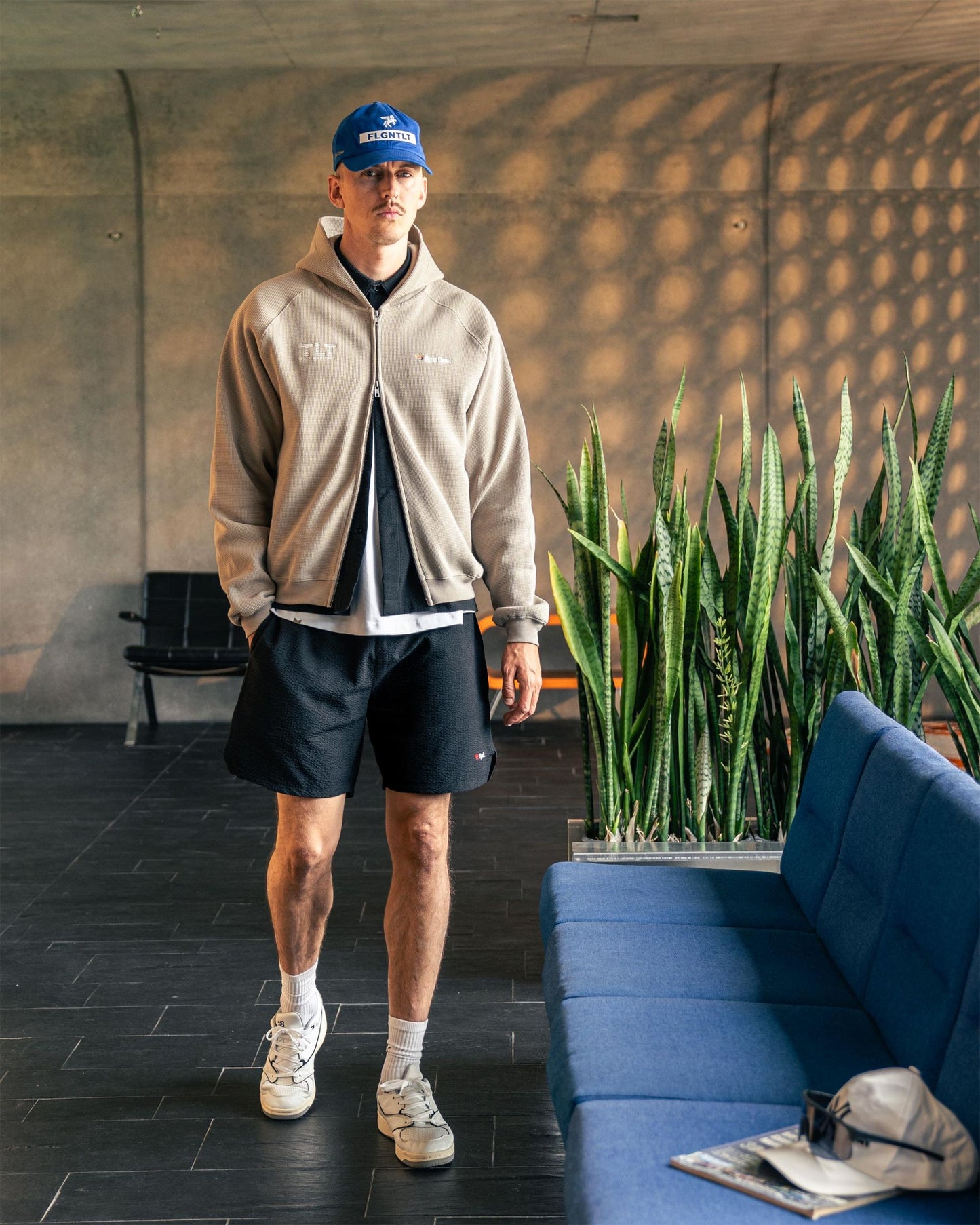 INTERFACE WAFFLE ZIP HOODIE