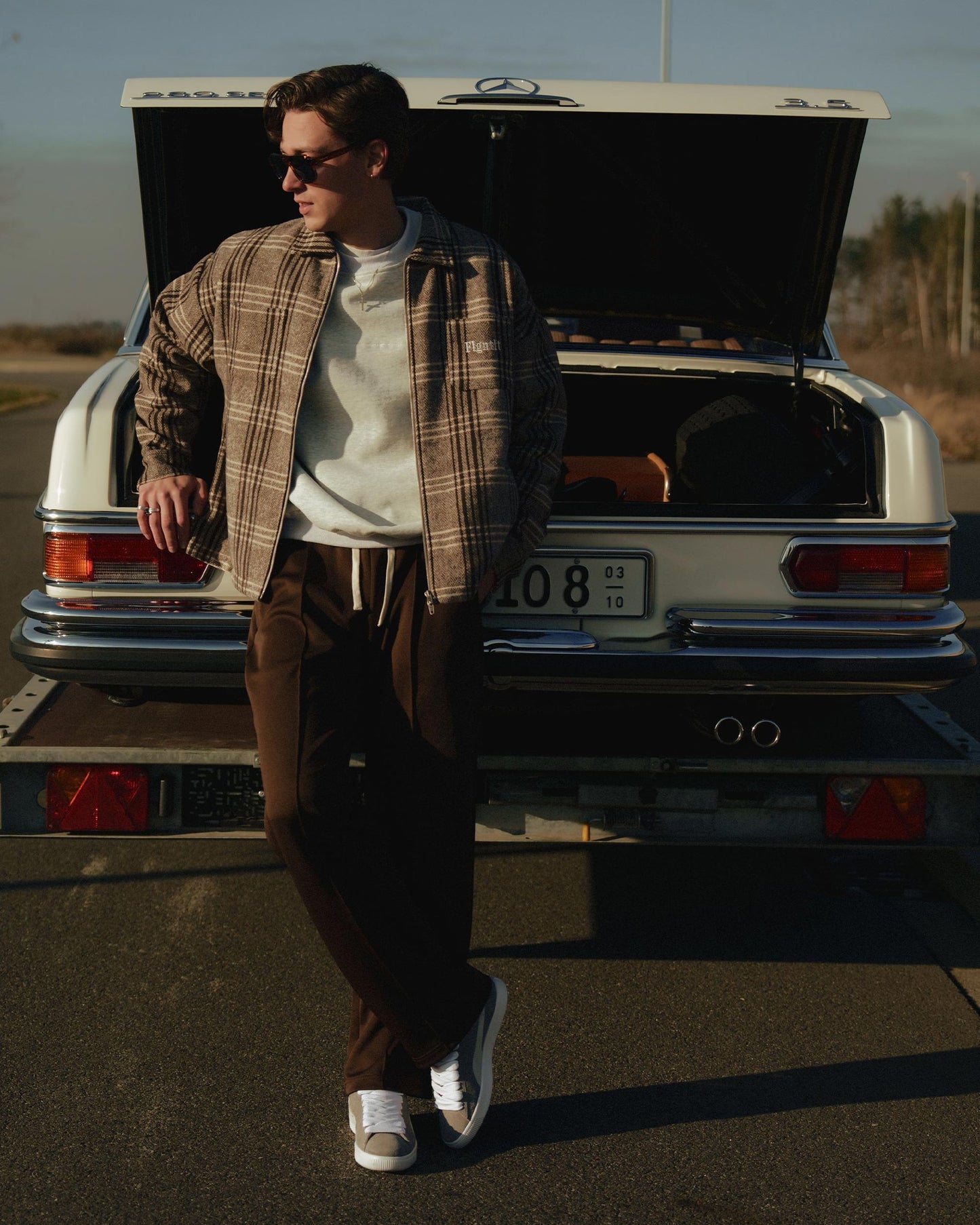 OUD WOOD PLEATED TRACK PANTS