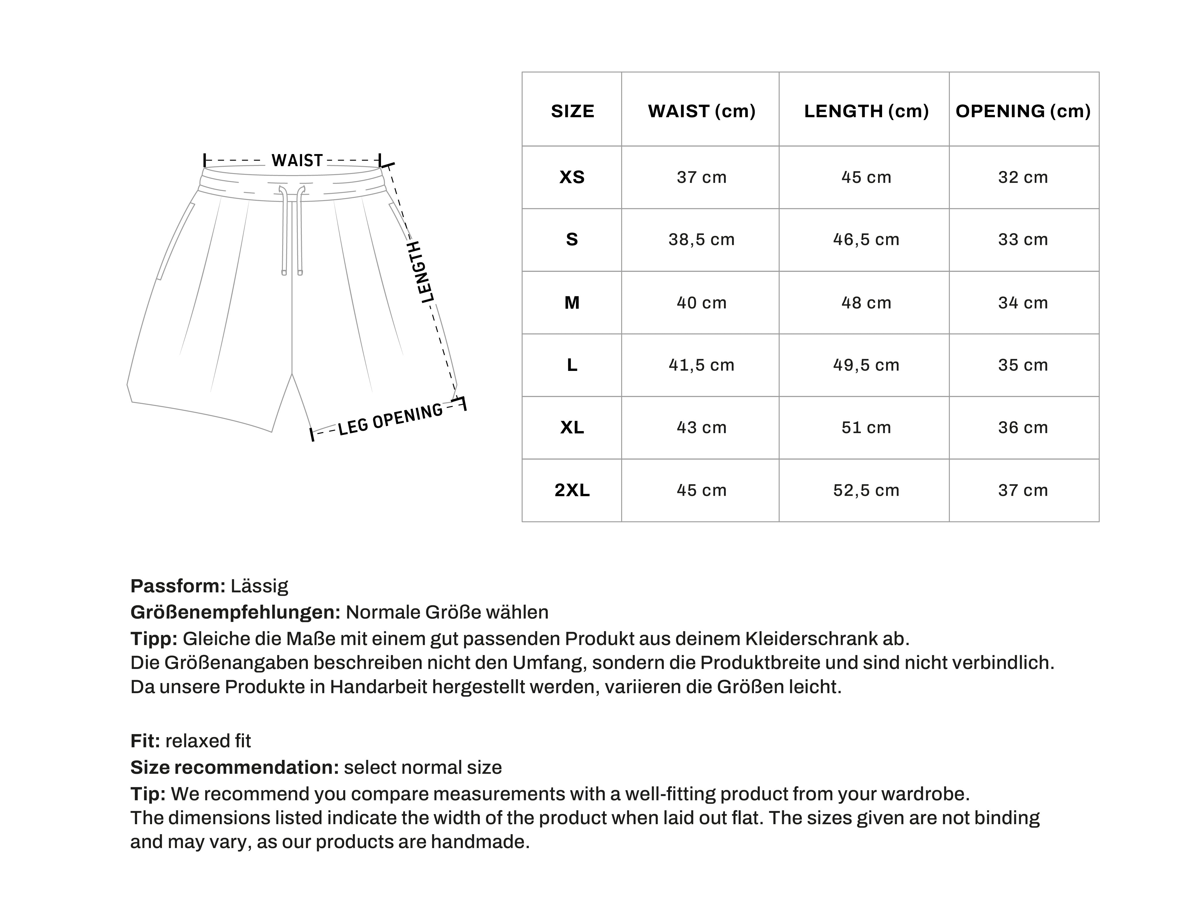 Sizechart